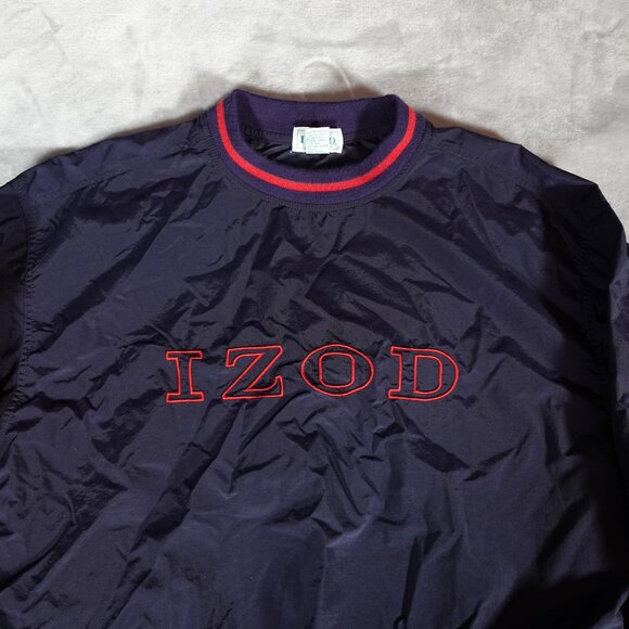 Vintage IZOD Pullover Windbreaker Jacket Mens M Nylon Lightweight Blue 90s - Picture 2 of 8